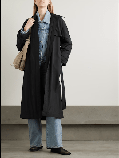 single-breasted trench coat with cuff adjusters and side opening pockets