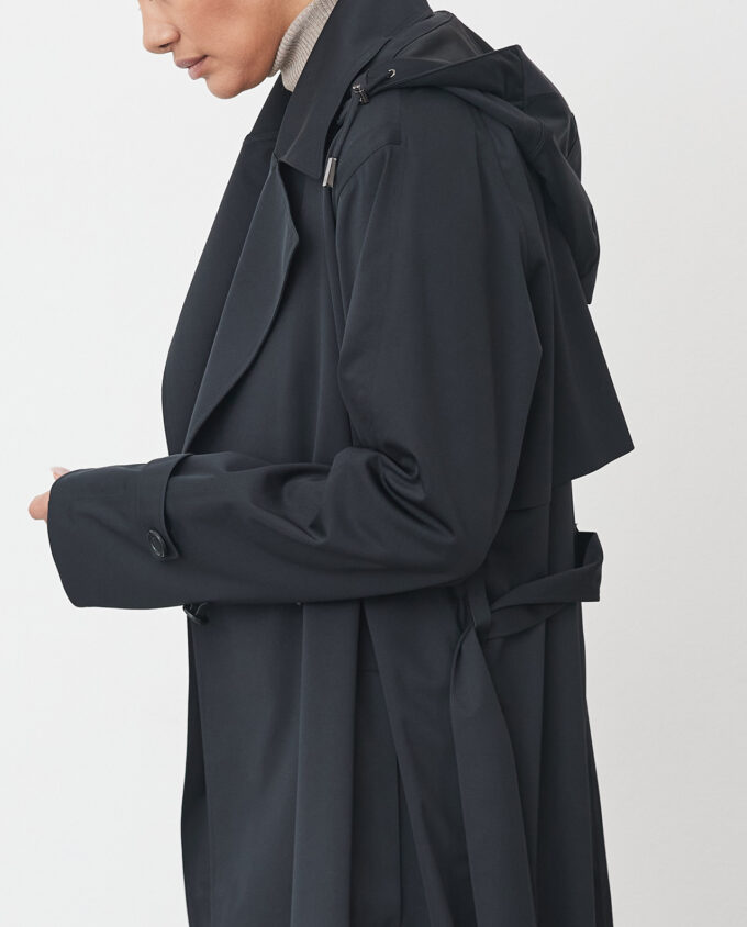 hooded trench coat